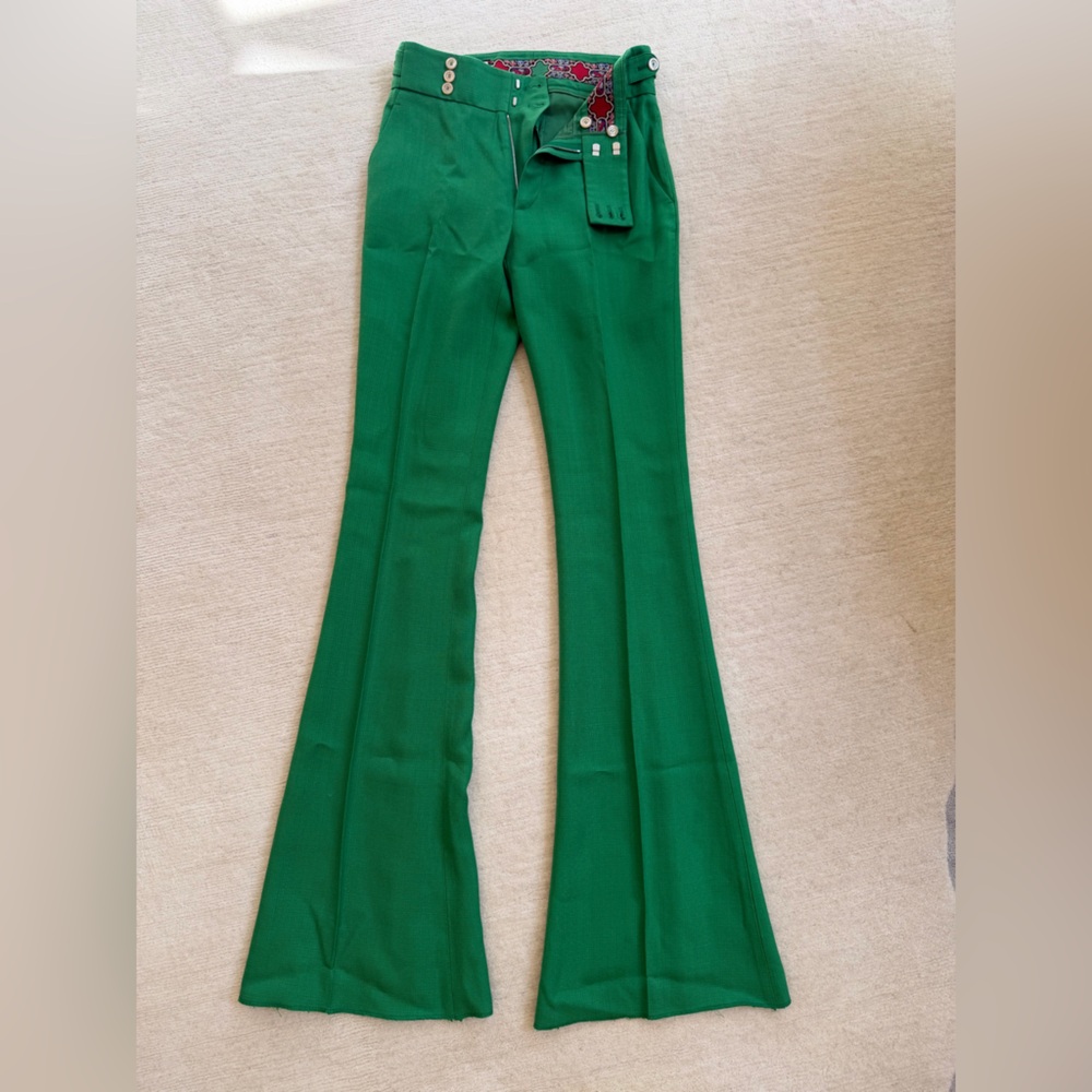AUTHENTIC GUCCI Green Flared Women's Pants
